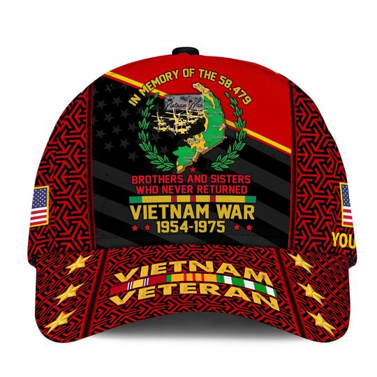 Vietnam Veteran Hats For Men Personalized US Veteran Hat