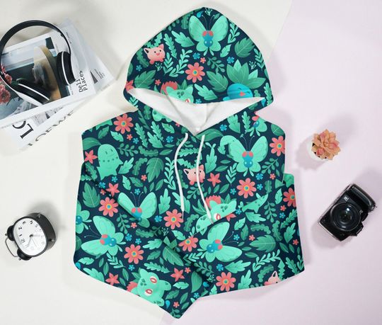 Bulbasaur Hoodie Shirt Grass Oddish Unisex Hoodie Funny Kawaii Hoodie Bulbasaur Shirt