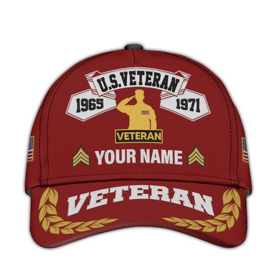 Personalized Embroidered Veterans Day Hat  Patriotic Ball Cap