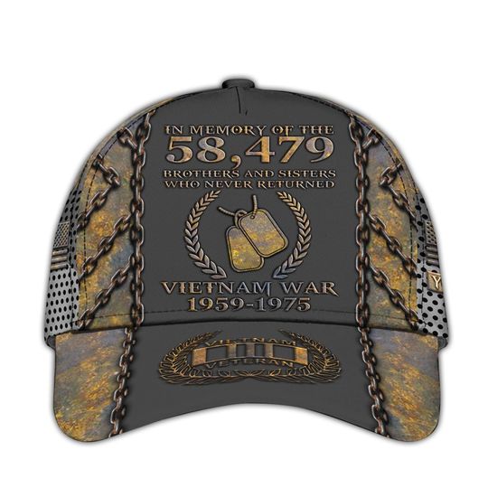 Vietnam Veteran Hats For Men In Memory Of Veteran Cap Personalized Vietnam Ball Caps