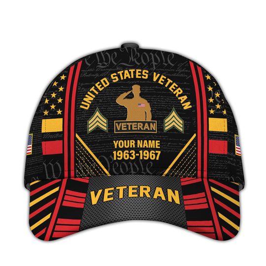 Discover Custom Veteran Hat For Men  Military Veteran Caps, Patriotic Cap, Gift For Veterans