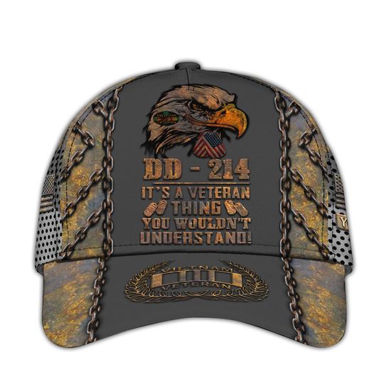 Vietnam Veteran Hats For Men Personalized DD214 Hat