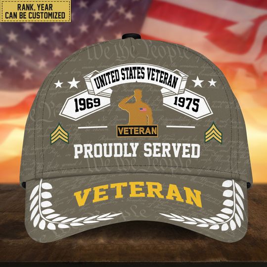 Personalized Veteran Hats For Men Patriotic Baseball Cap