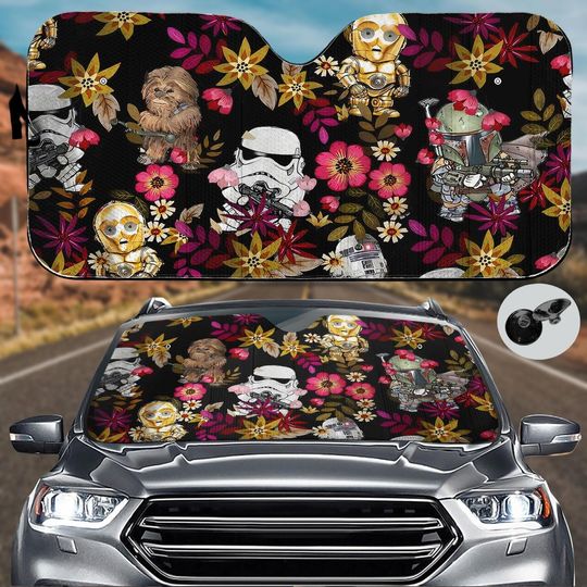 Star Wars Auto Car Sunshade, Stormtrooper Boba Fett Sunshade, Movie Windshield Cover, Disney Trip Gift, Car Accessory, Car Decoration