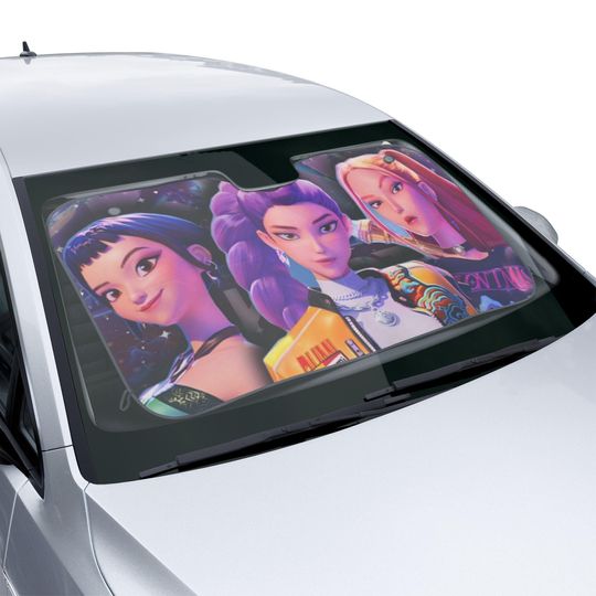 Discover K-Pop Demon Hunters Car Sun Shade, K-Pop Sunshade, Custom Car Shade, Pop Culture Sun Blocker, Car Window Cover, Vehicle Shield