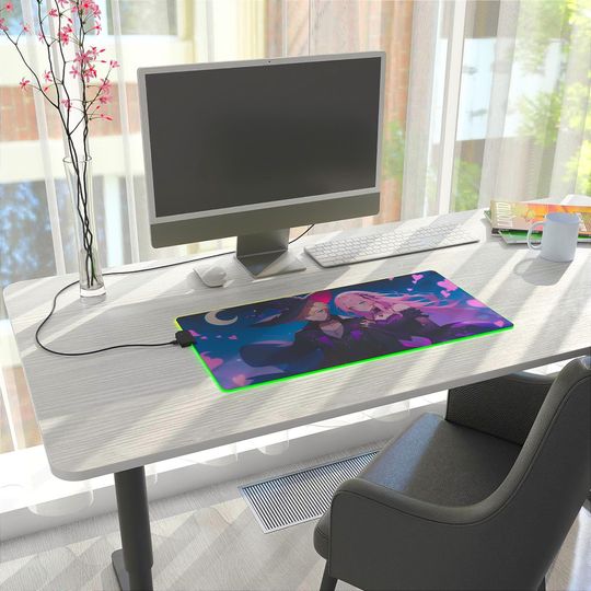 LED Gaming Mouse Pad - Enchanting Anime Design, RGB Backlit, Perfect for Gamers, Desk Accessories, Perfect Gift for Birthdays and Holidays
