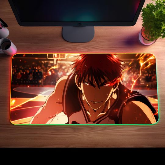 Discover Anime LED Gaming Mousepad  Personalized RGB Desk Mat  Otaku Gift for Gamers  Large Size, Light Up, Shonen Anime Art