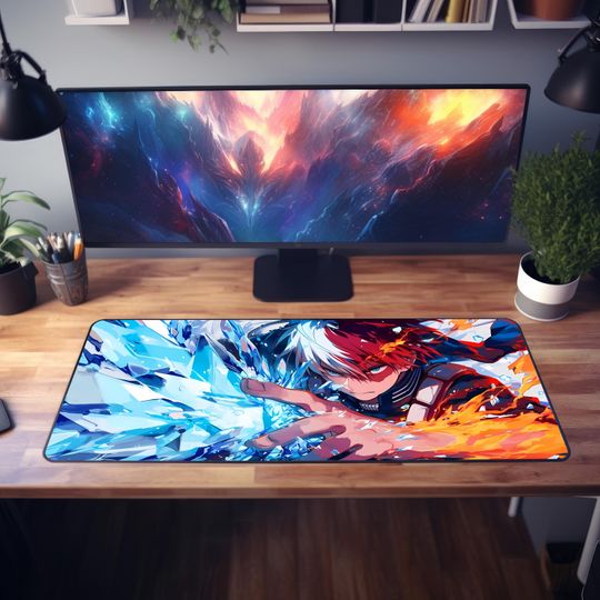 Discover Anime LED Gaming Mousepad  Personalized RGB Desk Mat  Otaku Gift for Gamers  Large Size, Light Up, Shonen Anime Art