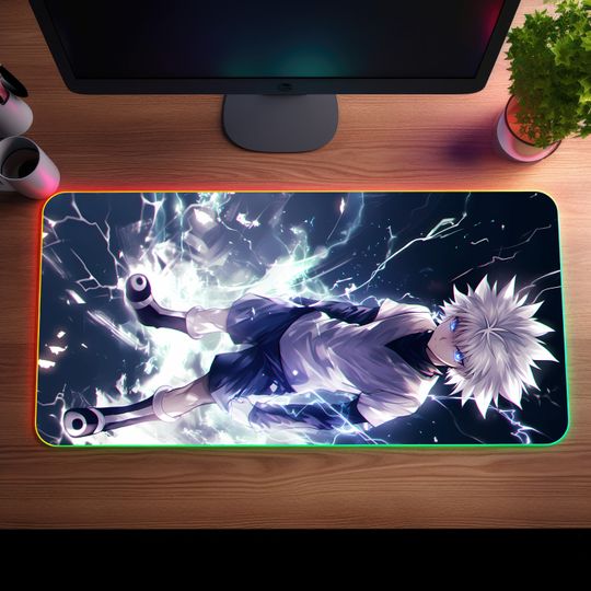 Anime LED Gaming Mousepad, Personalized RGB Desk Mat  Otaku Gift for Gamers