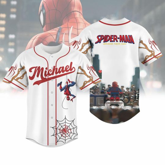 Discover Custom Spider-Man Brand New Day Baseball Jersey, Spiderman Superhero Baseball Shirt, Spider Man Jersey, Spidey Shirt, Gift For Him