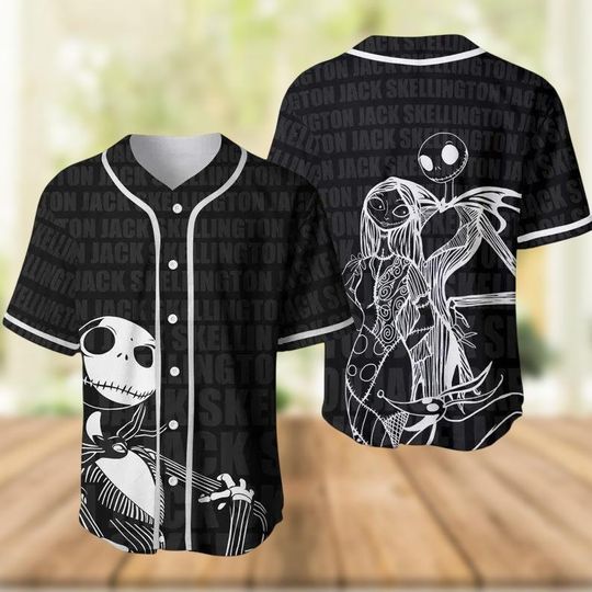 Discover Jack Skellington Baseball Jersey, Nightmare Before Christmas Jersey, Jack Sally Zero Dog Baseball Shirt, Halloween Shirt, Couple Gift