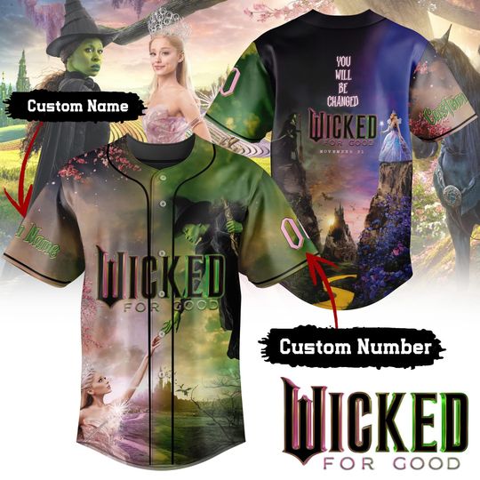Custom Wicked Baseball Jersey, Elphaba And Glinda Jersey Shirt