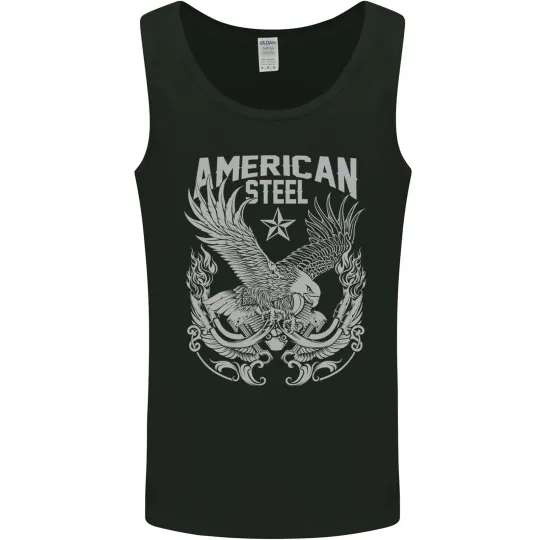 Discover American Steel Motorcycle Biker Men’s Tank Top