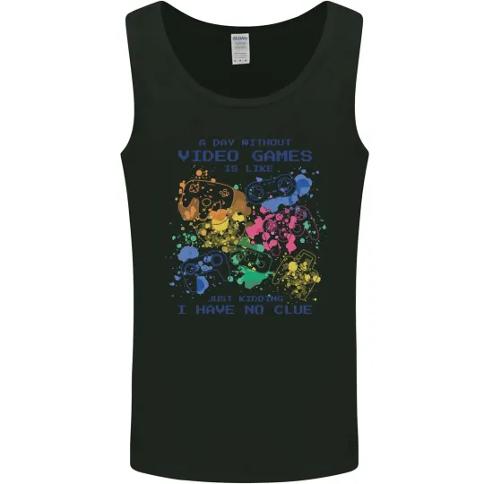 Discover A Day Without Video Games Men's Vest Tank Top