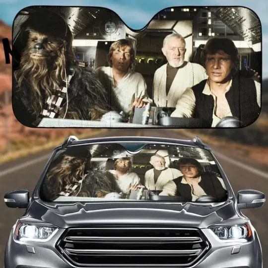Halloween Star Wars Car Sunshade, Han Solo Chewbacca Car Sun Shade, Star Wars Ch