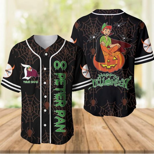 Discover Custom Peter Pan Happy Halloween Baseball Jersey, Neverland Shirt