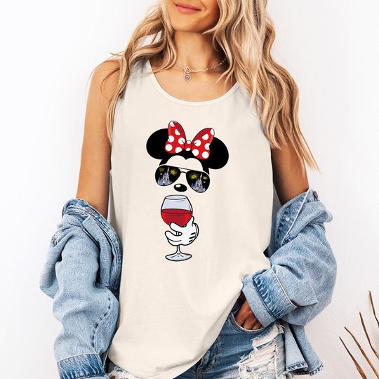 Discover Minnie Drinking Wine - Tank Top CC, Disney Epcot Drinking Shirt, Disney Drinking Team shirts,  Disney Food and wine Festival tank