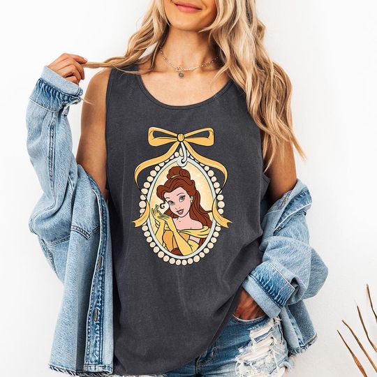 Discover Princess Belle Ribbon Tank, Disney Trip Shirts, Disney Birthday, Cute Disney top, Disney Cottagecore, Disney Girls Trip