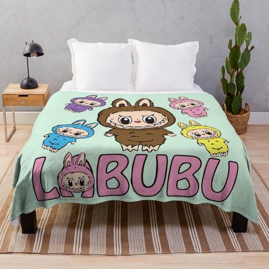 Cute Labubu Throw Blanket, Gift for Kids, Cute Gift