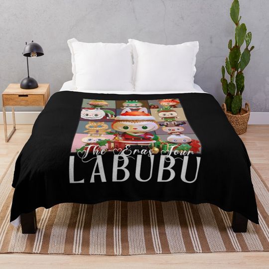 Discover Labubu Cute Merry Christmas Throw Blanket, Gift for Kids, Cute Gift