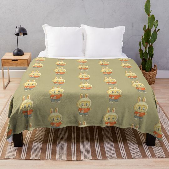 Labubu Cartoon Throw Blanket, Gift for Kids, Cute Gift