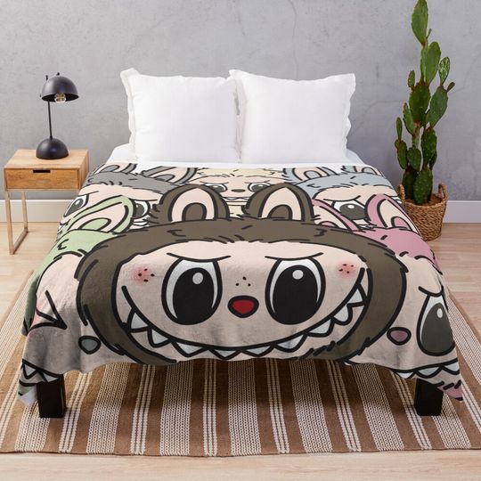 Discover Labubu Monsters Throw Blanket, Gift for Kids, Cute Gift