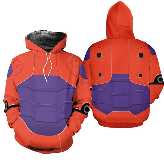 Disney Baymax Armor Wings Render 3D Hoodie, Big Hero 6 Sweatshirt, Baymax Costume Hoodie, Baymax Cartoon Cosplay Costume