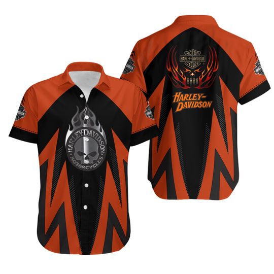H davidson Racing Casual Shirt, Harley Racing Davidson Button Down Shirt, Hawaii Shirt For Men