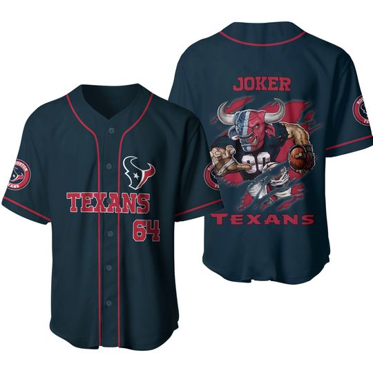 Houston Team Texans football Baseball Jersey
