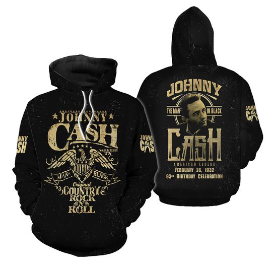 Johnny Cash The Man In Black 3D Hoodie Best New New HOt Shirt