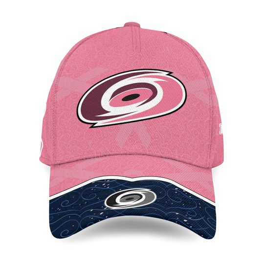 Personalized Carolina Hurricanes Baseball Cap Hockey Fights Against Cancer Gift
