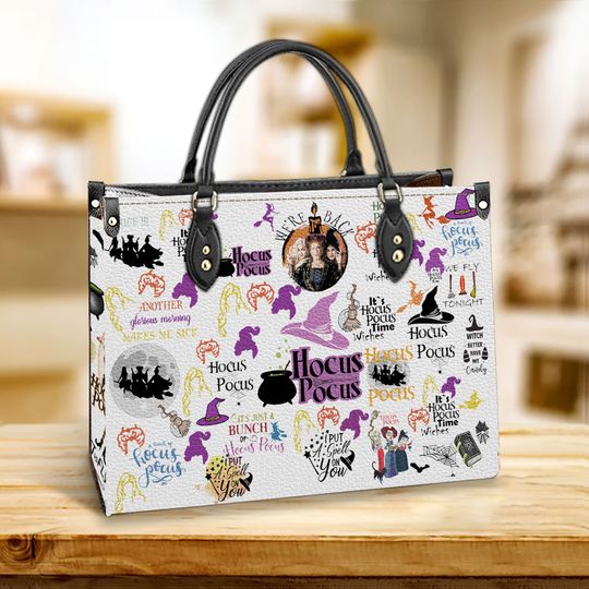 Personalized Sanderson Sisters Leather Handbag, Hocus Pocus Witches Leather Bag