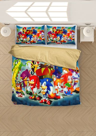 Sonic The Hedgehog Single Double Queen King Bed Quilt Doona Bedding Set