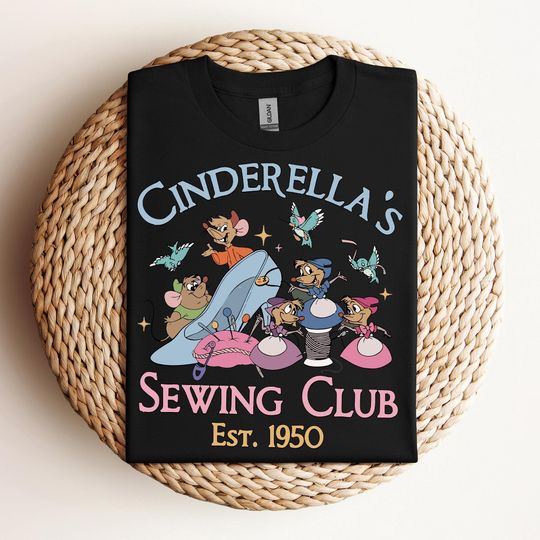 Cinde and co Sewing Club 1950, Vintage Disney Princess Sewing Shirt , Sewing Lover Mom Shirt, Disneyland Family Vacation Shirt