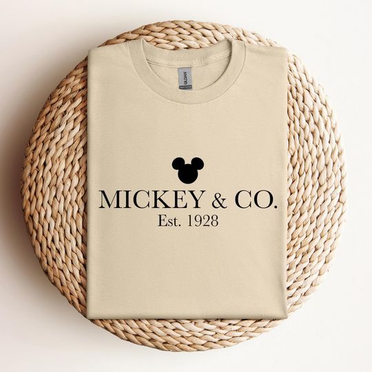Discover Comfort Colors Mickey & Co T Shirt, Mickey and Co. est. 1928 Shirt, Unisex Tee, Mickey And Friends Shirt, Disney Shirts, Disney Trip Shirt