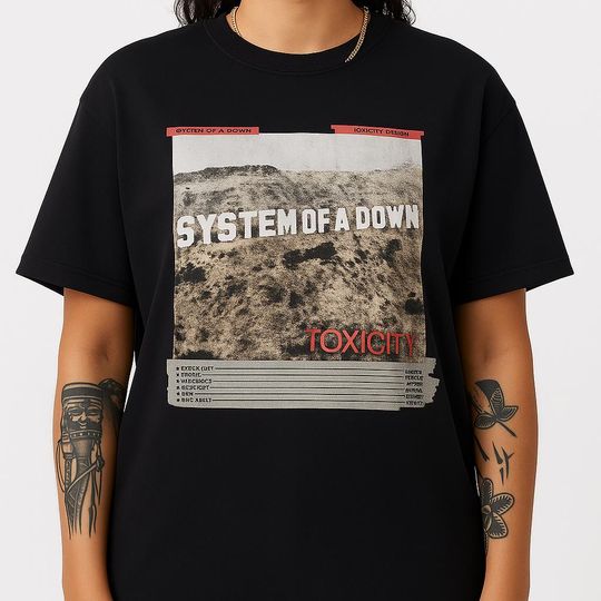 Toxicity Album T-Shirt SYSTEM OF DOWN Nu Metal Rock Band Merch