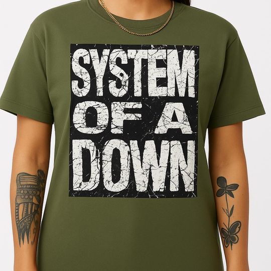 SYSTEM OF DOWN Logo Shirt: Distressed Vintage SOAD Band Tee