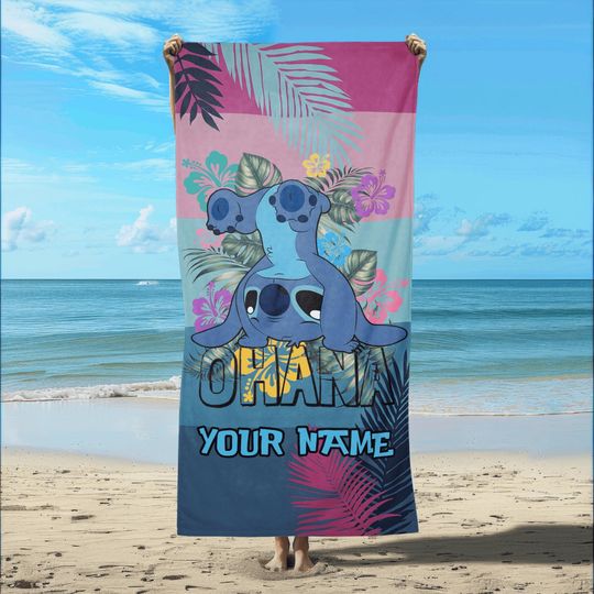 Disney Stitch Beach Towels, Cartoon Bath Towel, Lilo And Stitch Lover Gift