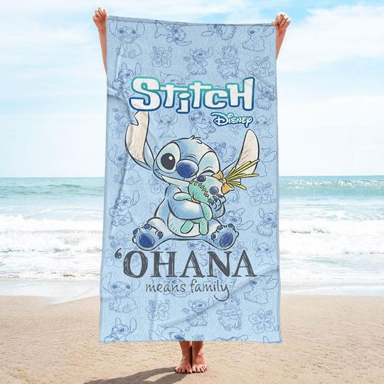 Discover Disney Stitch Beach Towels, Cartoon Bath Towel, Lilo And Stitch Lover Gift
