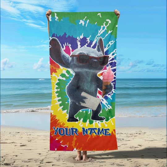 Disney Stitch Beach Towels, Cartoon Bath Towel, Lilo And Stitch Lover Gift