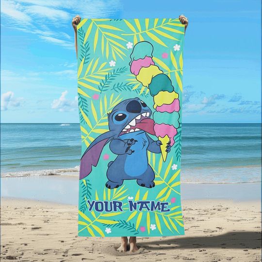 Discover Disney Stitch Beach Towels, Cartoon Bath Towel, Lilo And Stitch Lover Gift