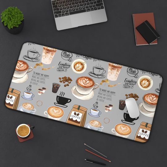 Discover Coffee Lover's Desk Mat for Home Office and Workspace Decor
