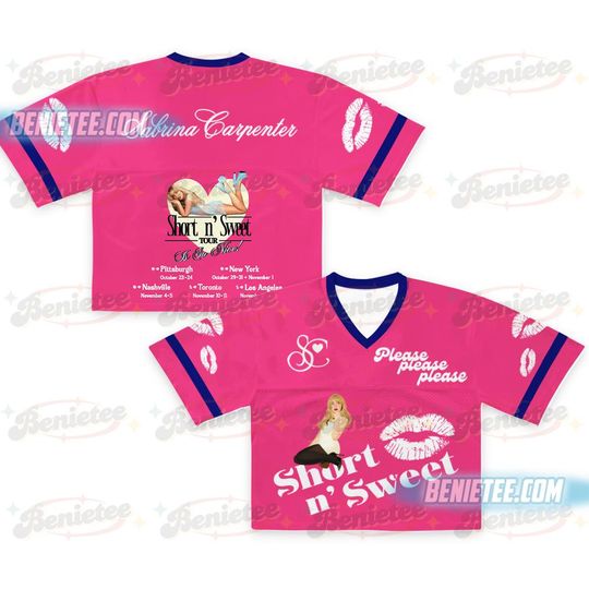 Discover Sabrina Carpenter Pop Crop top Jersey Full Mesh, Sabrina Carpenter 2025 Tour Jersey