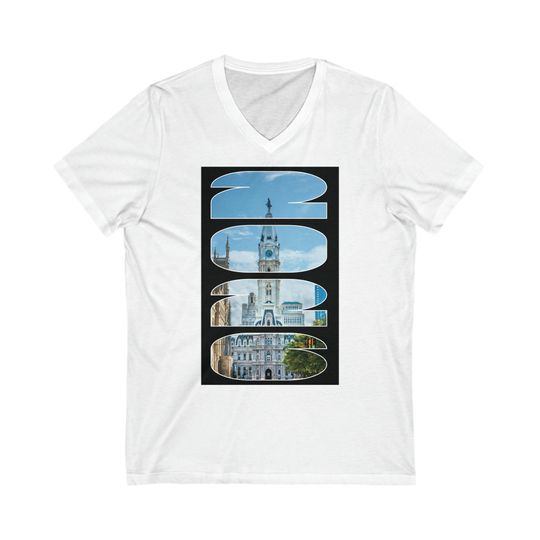 Discover World Cup 2026 Landmarks - Philadelphia Short Sleeve V-Neck Tee