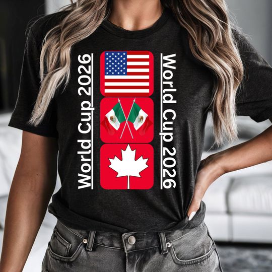 Discover World Cup 2026 T-Shirt: Canada, Mexico, USA Soccer Fan Apparel
