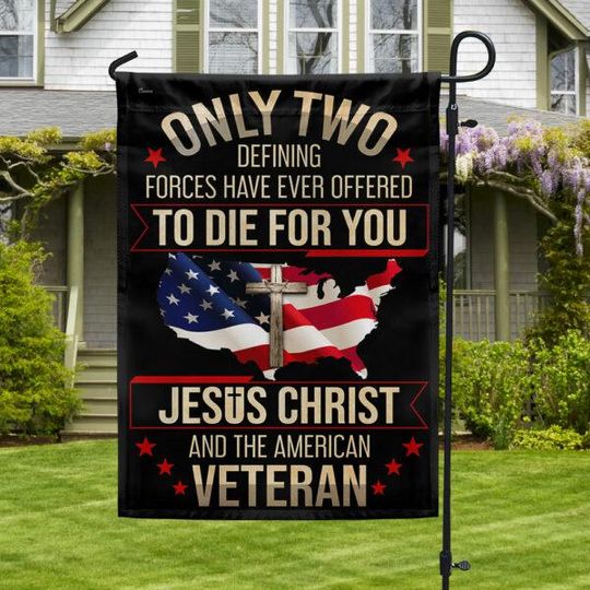 Discover Jesus Veteran Garden Flag, Memorial Military Garden Flag, Decor for Garden Backyard Lawn