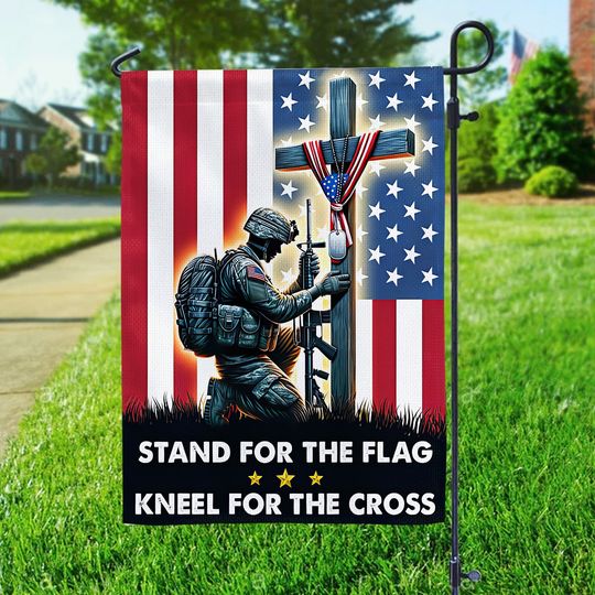 Stand For The Flag, Memorial Military Garden Flag, American Flag, Military Veteran Flag