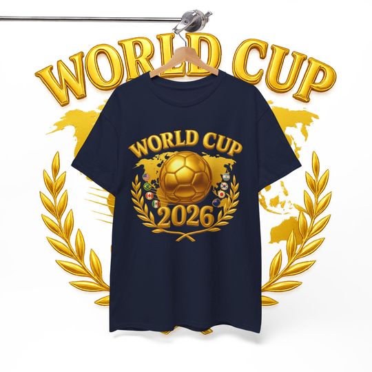 Discover World Cup 2026 T-Shirt: Luxury Gold Trophy, Soccer Fan Gift