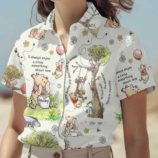 Winnie The Pooh Hawaii Shirt, Pooh and Friends Button Up Shirt, Disney Movie Summer Shirt, Pooh Lover Gift