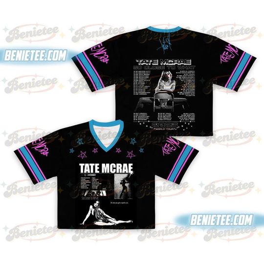 Discover Tate McRae 2025 Concert Croptop Football Jersey, Miss Possessive Tour 2025, Tate McRae Fan Gift Shirt